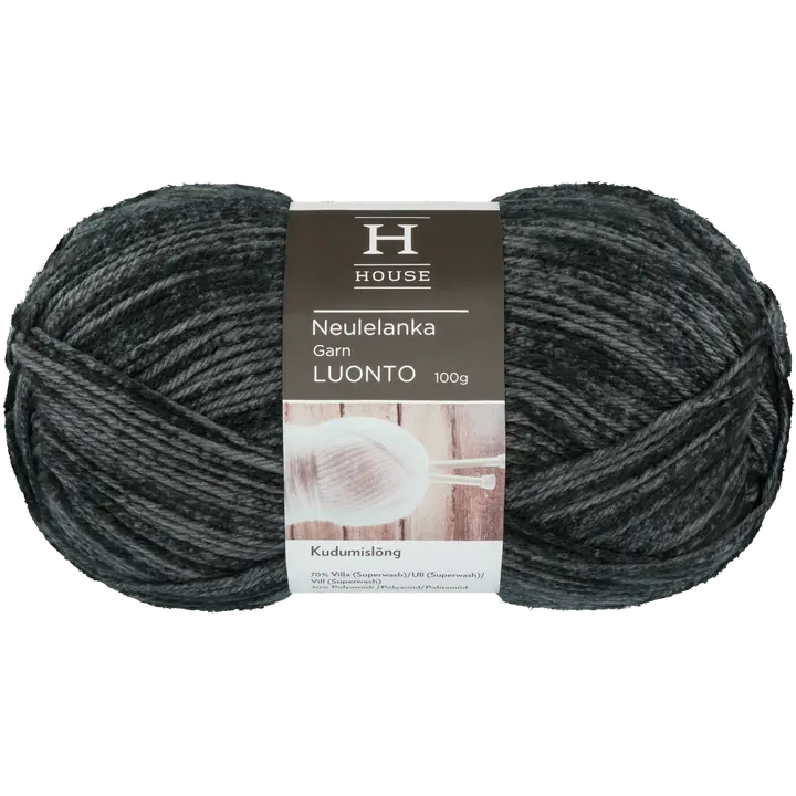House kuviolanka Luonto 100 g Black/gray