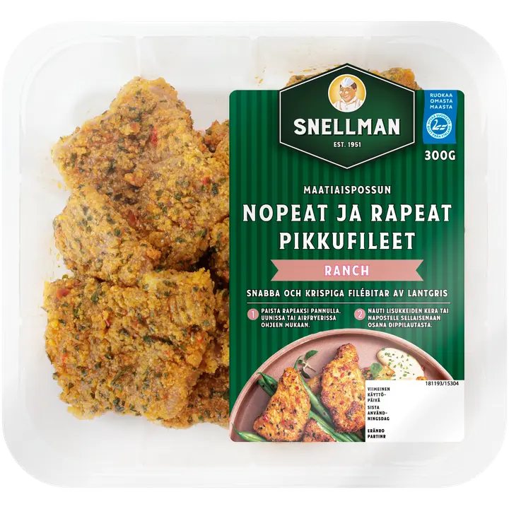 Snellman Maatiaispossun nopeat ja rapeat pikkufileet ranch 300 g