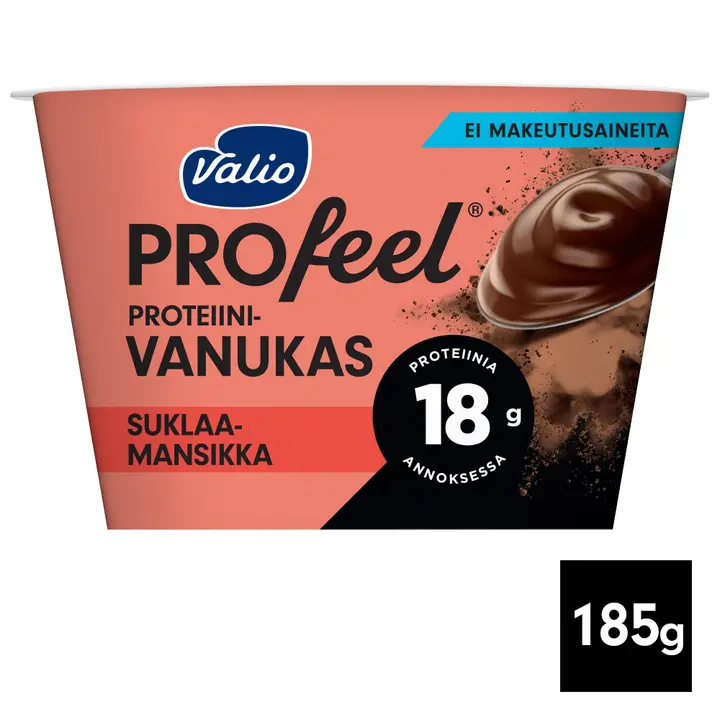 Valio PROfeel® proteiinivanukas 185 g suklaa-mansikka makeutusaineeton laktoositon