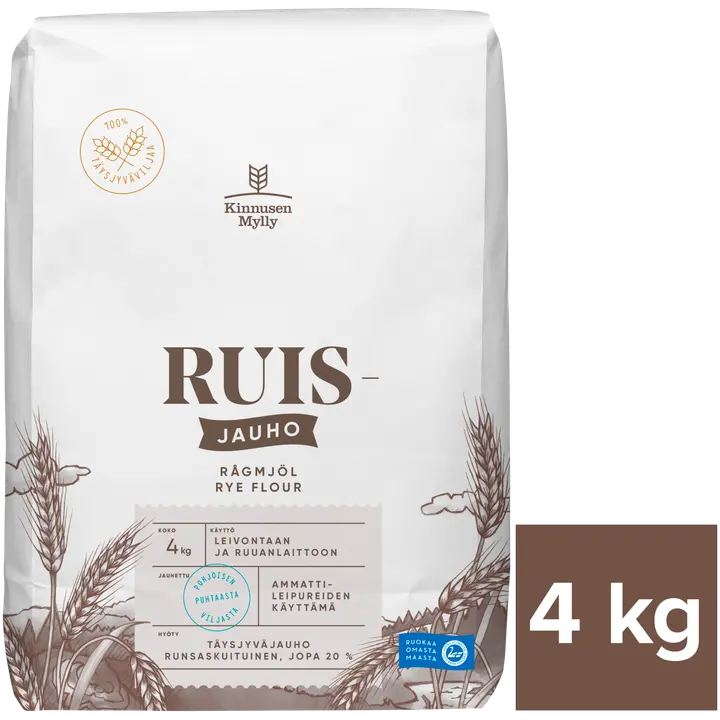 Kinnusen Mylly 4kg Ruisjauho