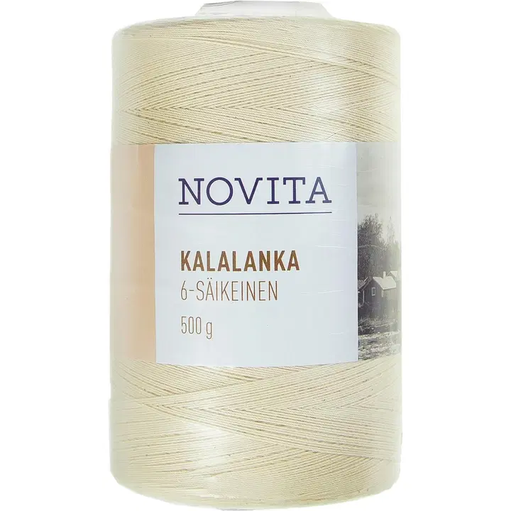 Novita Kalalanka 6-säikeinen 500g luonnonvalkoinen 010
