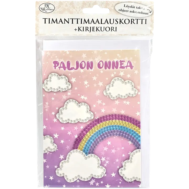 J.K. Primeco Timanttimaalauskortti + kirjekuori Sateenkaari