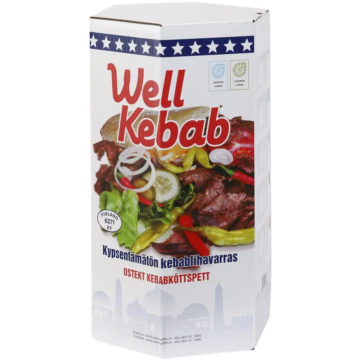 Well Kebab 17kg kypsentämätön kebab naudanlihavarras