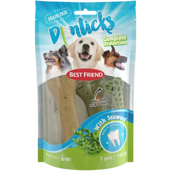 Best Friend Denticks Complete Protection makupala hampaille + terveellinen merilevä 2kpl116g
