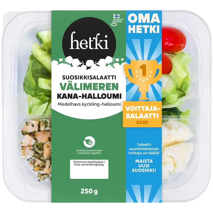 Fresh Hetki Suosikkisalaatti Välimeren kana-halloumi 250g