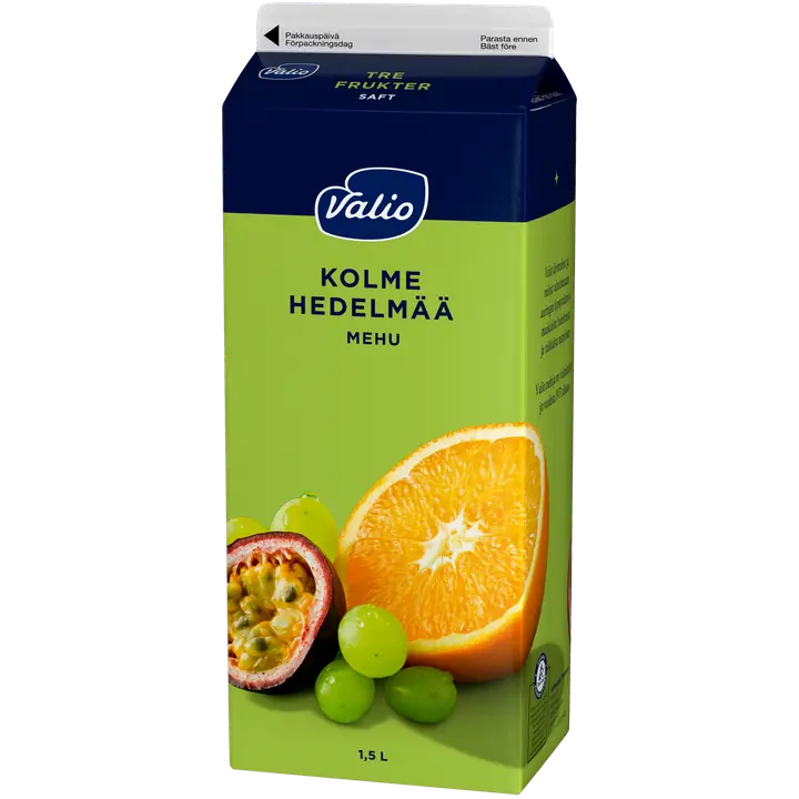 Valio 3 hedelmän mehu 1,5 l (rypäle, appelsiini, passiohedelmä)