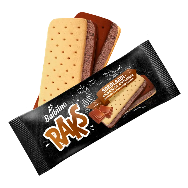 RAKS Šokolaadi-koorejäätis küpsistega 110ml/56g