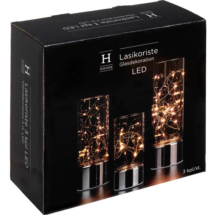 Led-klaasikaunistus 3tk 10/15/20led pata