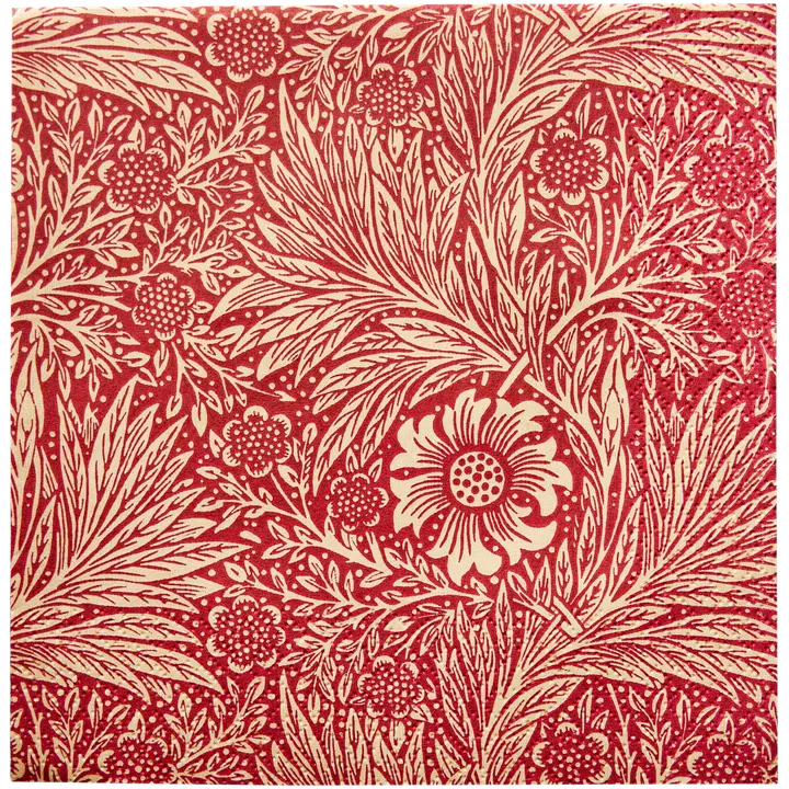 William Morris Marigold punainen lautasliina 20kpl/33cm