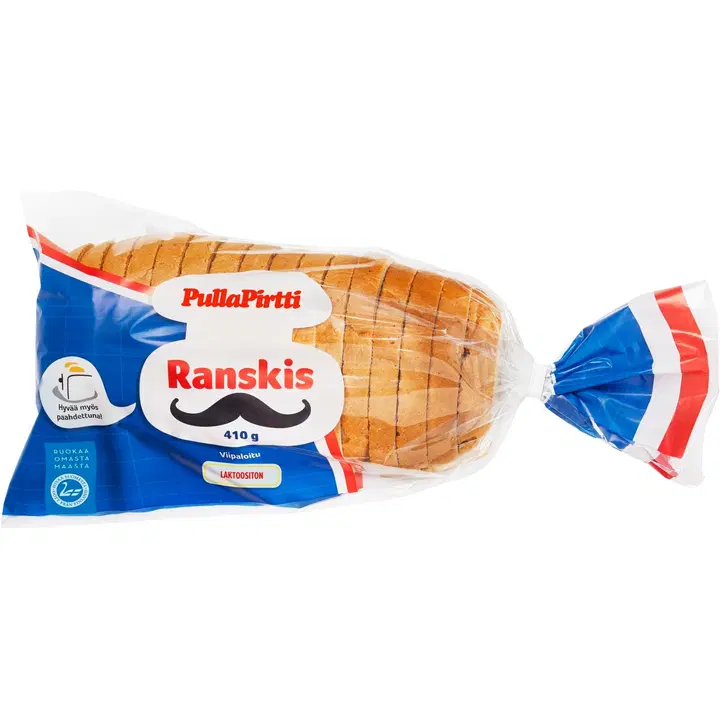 Pulla-Pirtti Ranskis 410g siivutettu laktoositon vehnäleipä