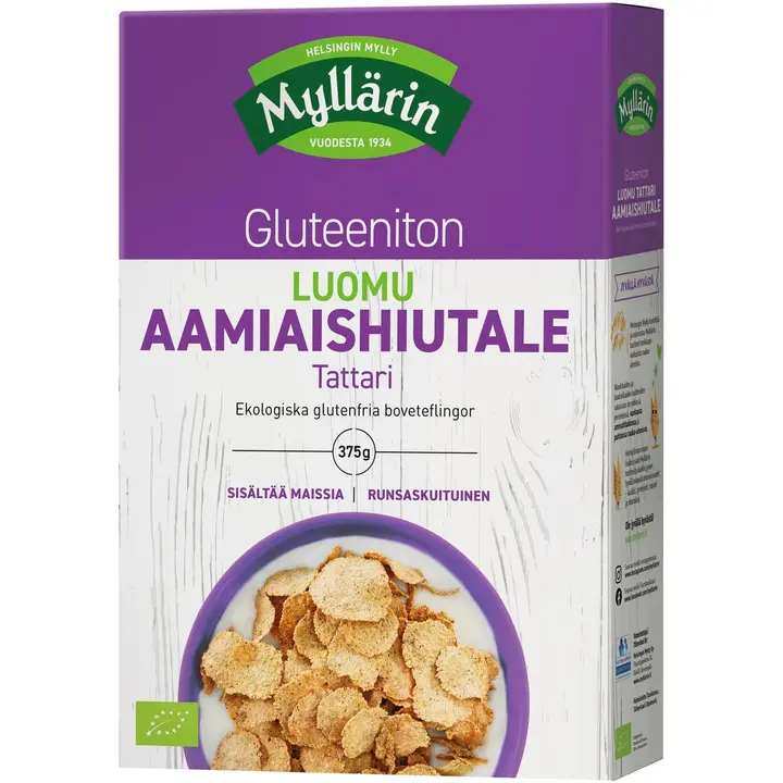 Myllärin Gluteeniton Luomu Tattari Aamiaishiutale 375 g