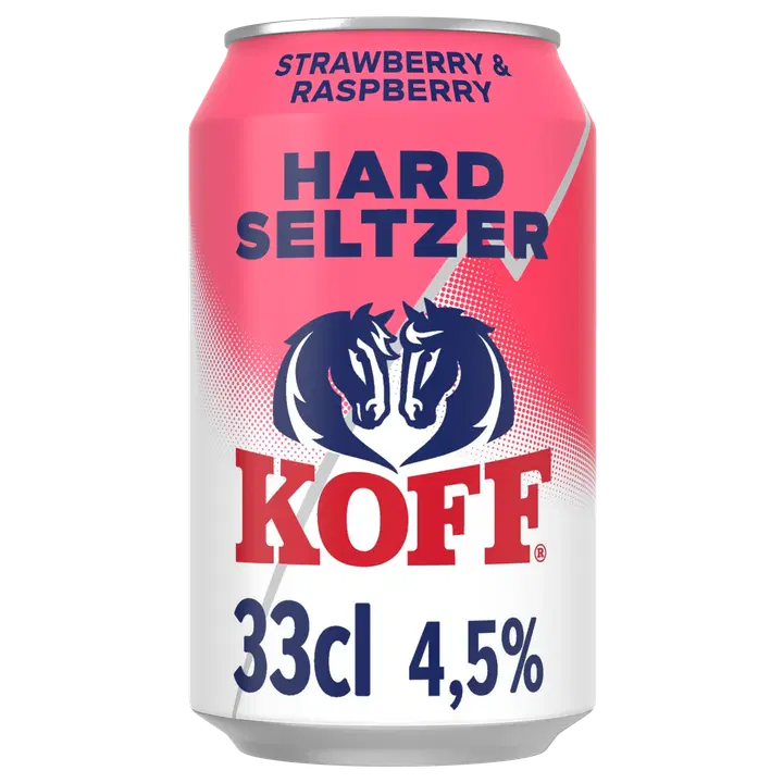 Koff Hard Seltzer Strawberry-Raspberry maustettu alkoholijuoma 4,5 % tölkki 0,33 L