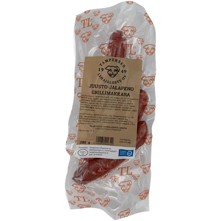 Tampereen Lihajaloste Juusto-Jalapeno Grillimakkara 280g