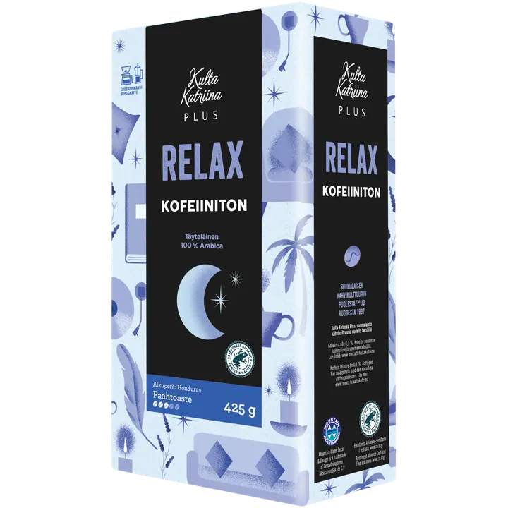 Kulta Katriina Plus Relax kofeiiniton suodatinkahvi RAC 425g