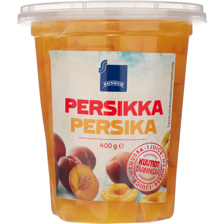 Rainbow persikkakuutiot mehussa 400g/250 g