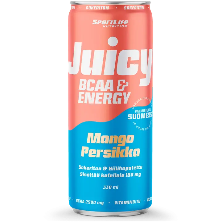 SportLife Nutrition Juicy BCAA 330ml Mango-persikka hiilihapotettu virkistysjuoma