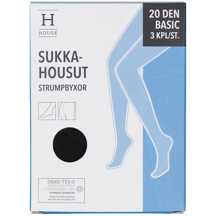 House naisten sukkahousut basic 20 den SH20X3HR musta, koko 36–44 3-pack