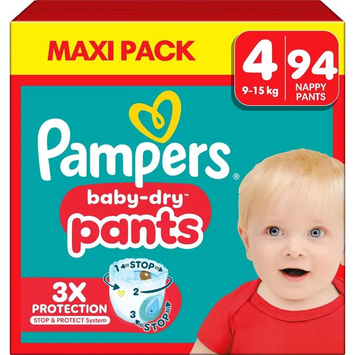 Pampers BabyDry Pants S4 9-15kg 94kpl vaippa