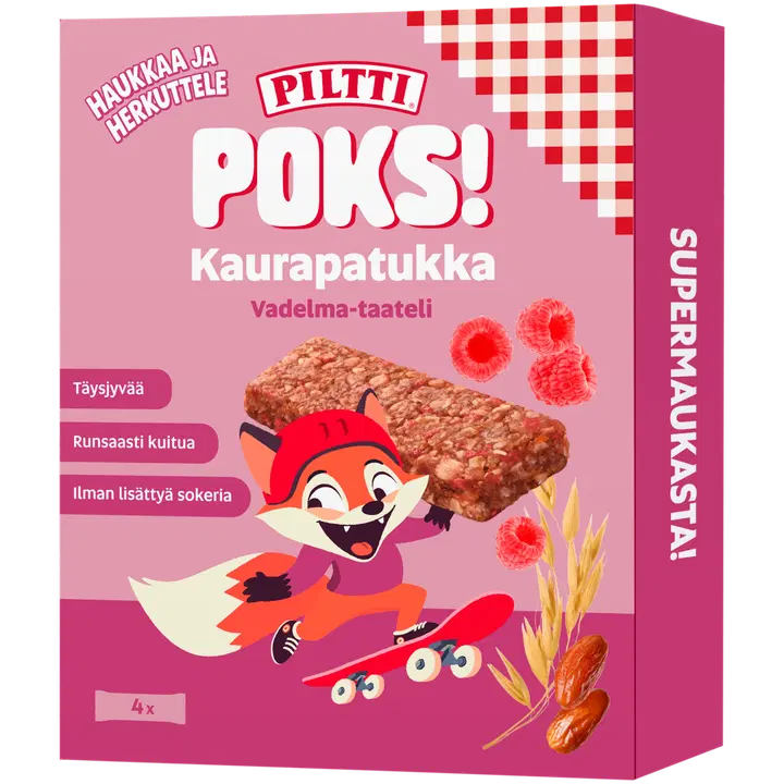 PILTTI POKS! 4x23g Kaurapatukka Vadelma-taateli