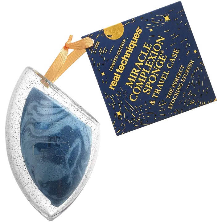 Real Techniques Miracle Complexion Sponge & Travel Case -meikkisieni + kotelo / lahjapakkaus
