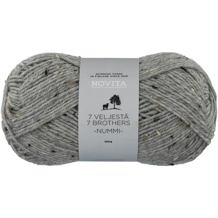 lõng 7 veljestä nummi hall 100g