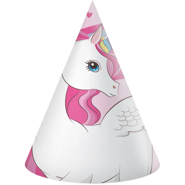 Juhlahattu Unicorn Rainbow 6 kpl