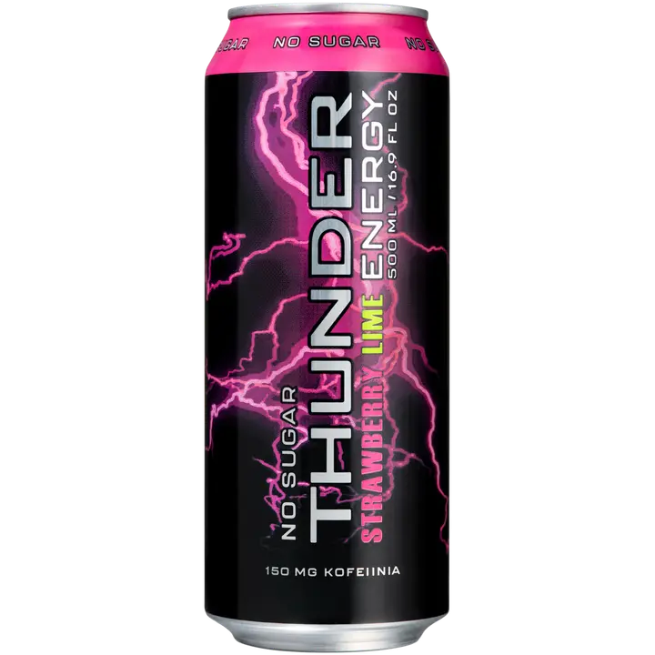 THUNDER ENERGY No sugar Strawberry-Lime energiajuoma 500 ml