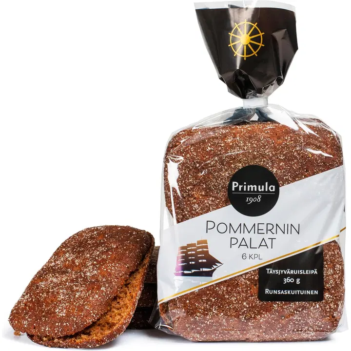 Primula Pommernin palat 6/360 g ruisleipä halkaistu