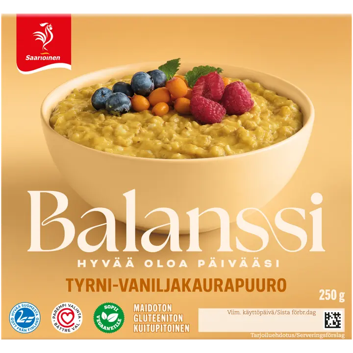 Saarioinen Balanssi Tyrni-vaniljakaurapuuro 250g