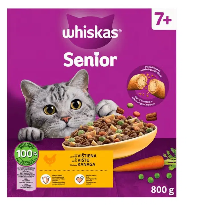 Whiskas kuivtoit Senior kanaga 800g