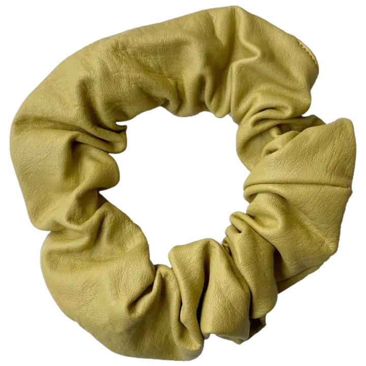 BP Keinonahka scrunchie keltainen