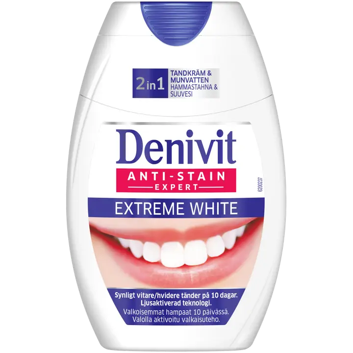 Denivit Extreme White 2 in 1 Hammastahna & Suuvesi 75ml