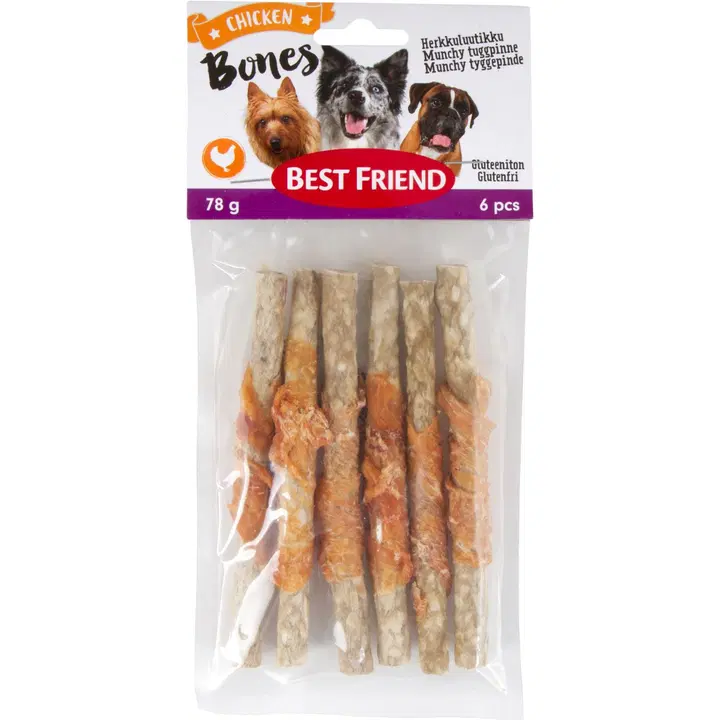 Best Friend Bones Herkkuluutikku kanalla 12cm 6kpl 78g
