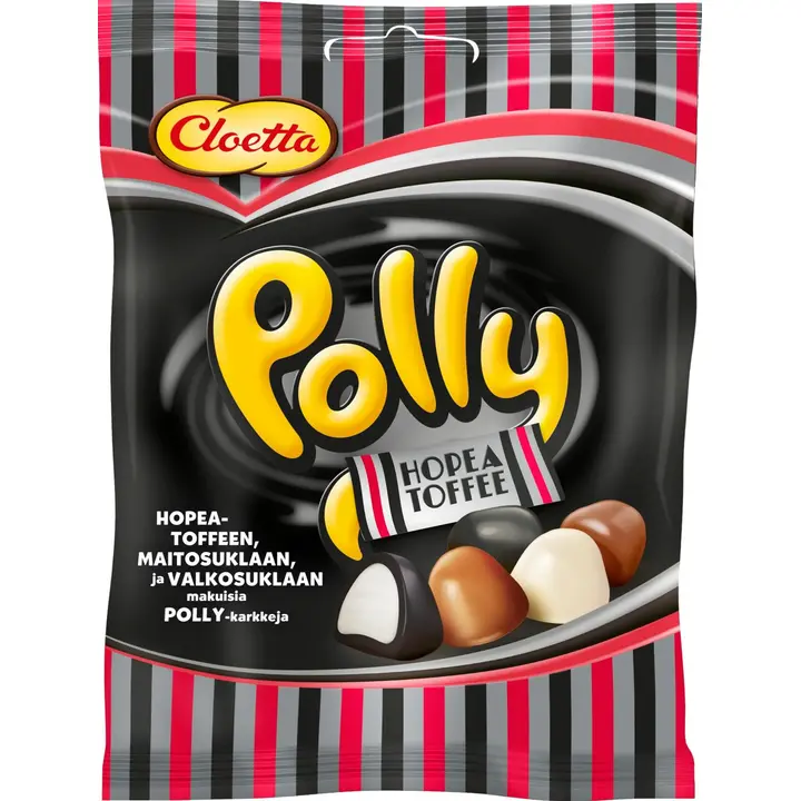 Cloetta Polly Hopeatoffee makeissekoitus 180g