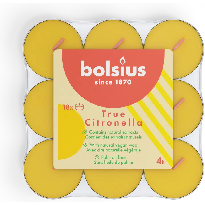 Bolsius tuoksukynttilät 4hours pack18 citronella