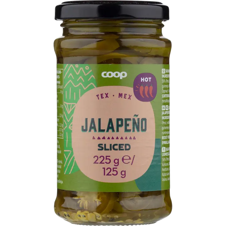 Coop jalapenoviipaleet suolaliemessä hot 225 g