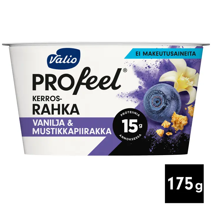 Valio PROfeel® kerrosrahka 175 g vanilja & mustikkapiirakka laktoositon