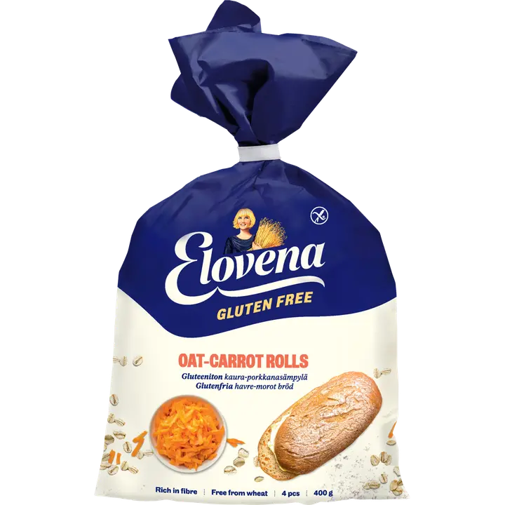 Elovena 400g gluteenittomat kaura-porkkanasämpylät, pakaste