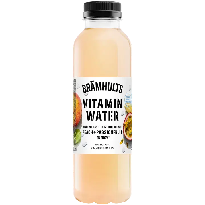 Brämhults Vitamin Water vitaminoitu Rypäle-persikka-passion-sitruuna hedelmäjuoma 0,5 L