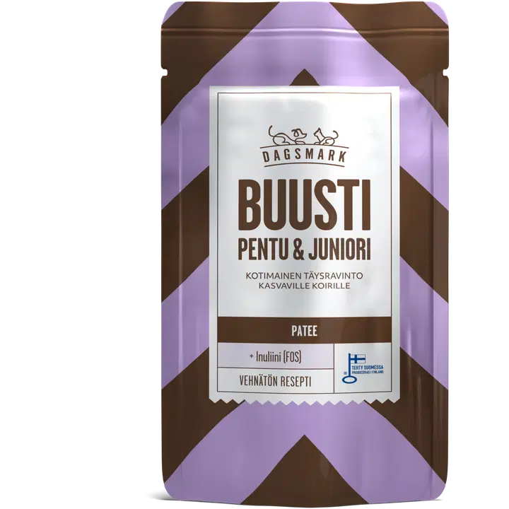 Dagsmark BUUSTI pentu & juniori patee, täysravinto pennuille ja nuorille koirille 90 g