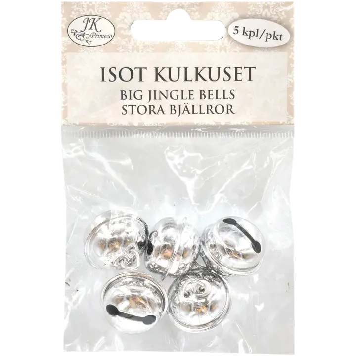 J.K. Primeco Isot kulkuset hopea 5kpl