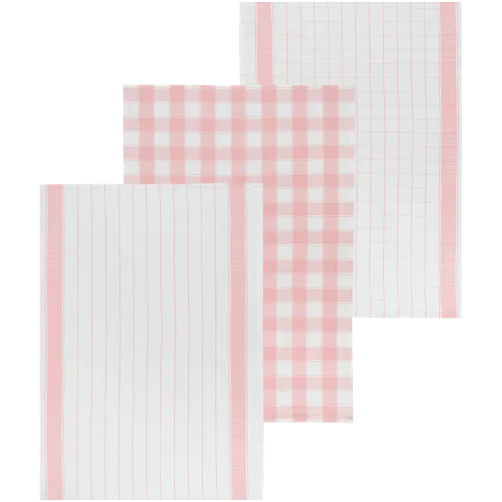 House keittiöpyyhe Bon Appetit 3-pack, pinkki-valkoinen