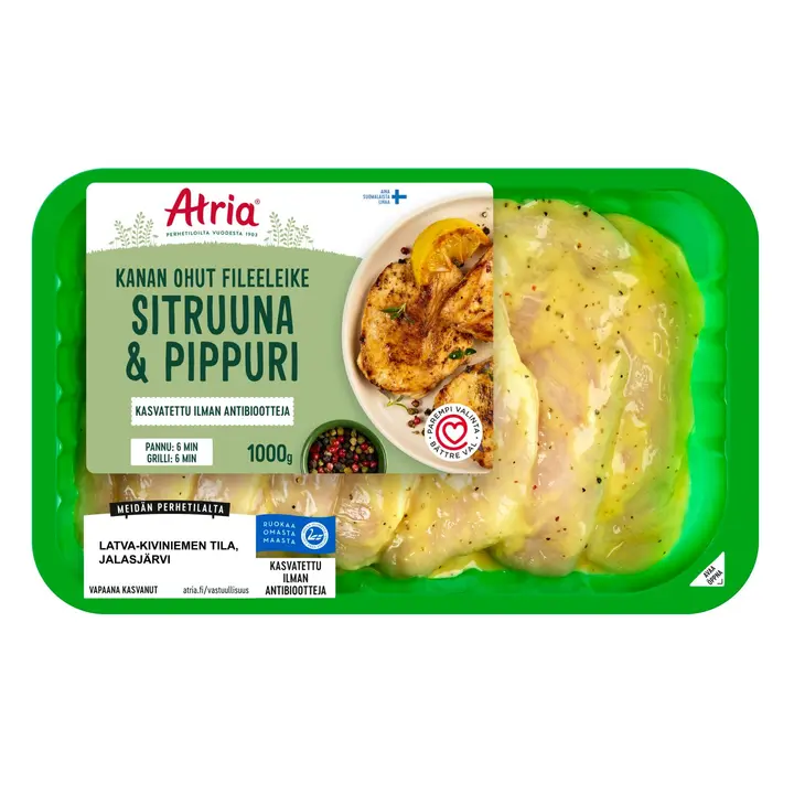 Atria Kanan Ohut Fileeleike Sitruuna & Pippuri 1000g