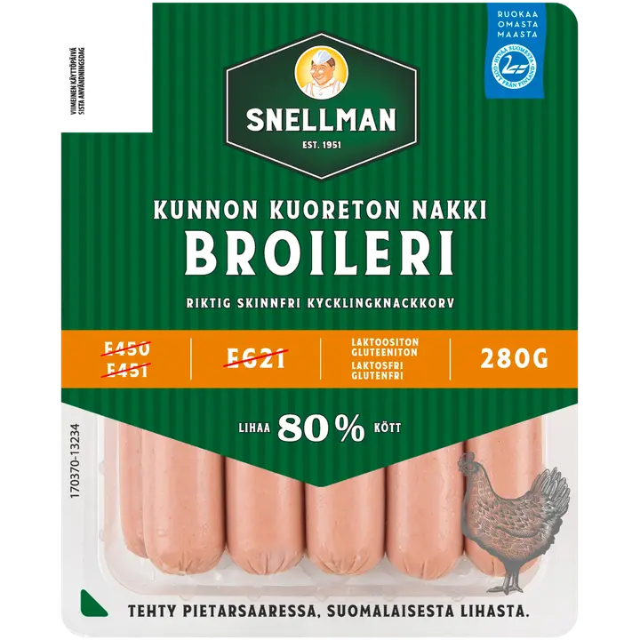 Snellman Kunnon kuoreton broilerinakki 280g