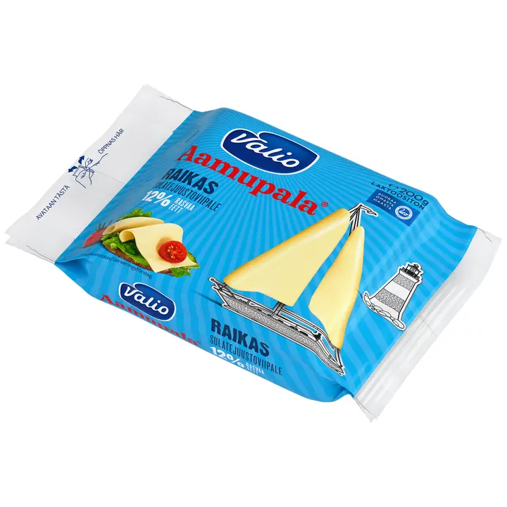 Valio Aamupala® e200 g raikas 12 % sulatejuustoviipale laktoositon