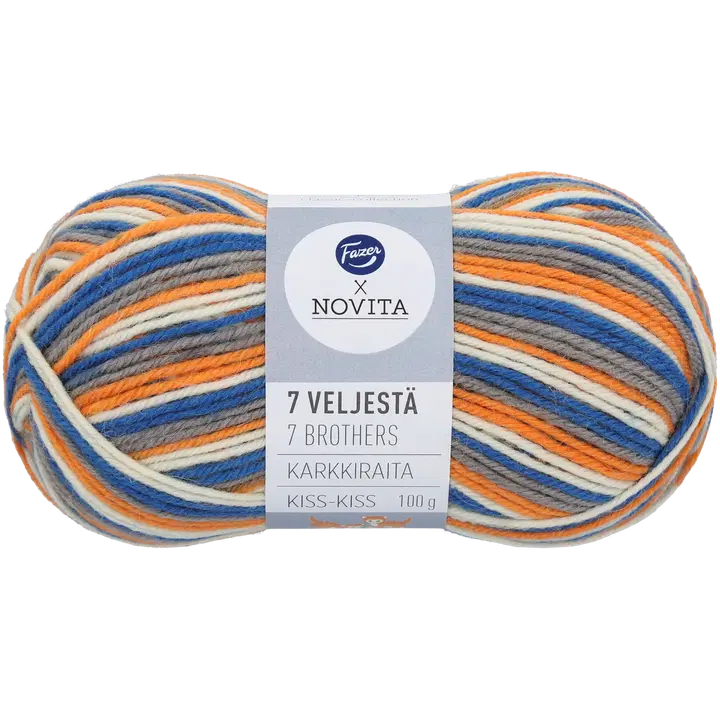 Fazer x Novita Neulelanka 7 Veljestä Karkkiraita Kiss Kiss