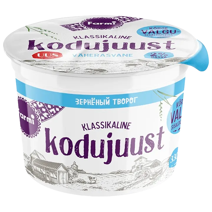 Farmi Kodujuust väherasvane, laktoosivaba 330 g