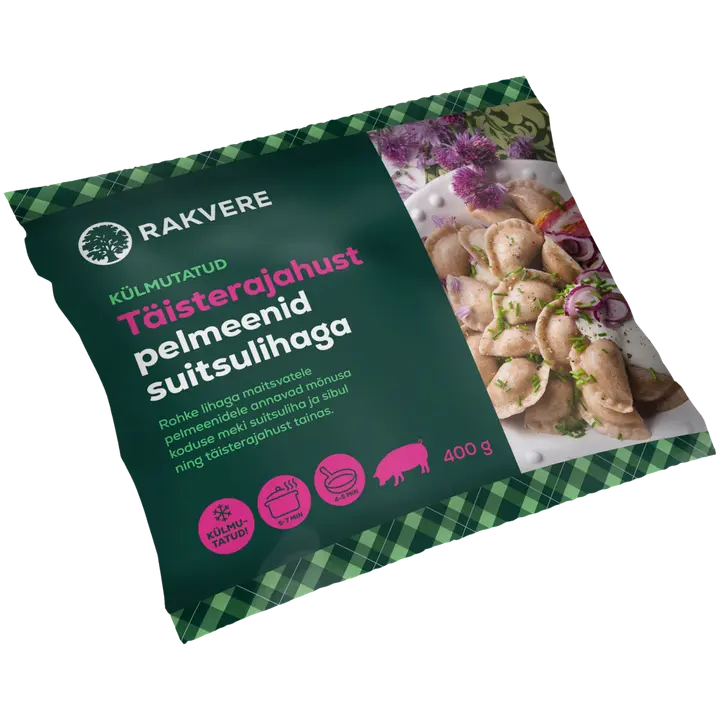 Täisterajahust pelmeenid suitsulihaga, 400 g