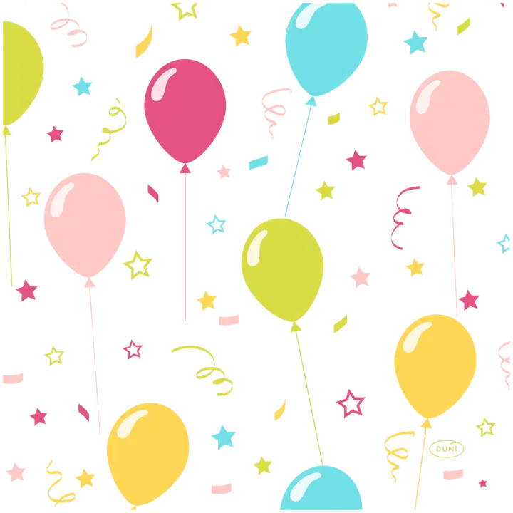 DUNI Tissue-lautasliina 33 x 33 cm Balloon Fun 3-krs, 20 kpl