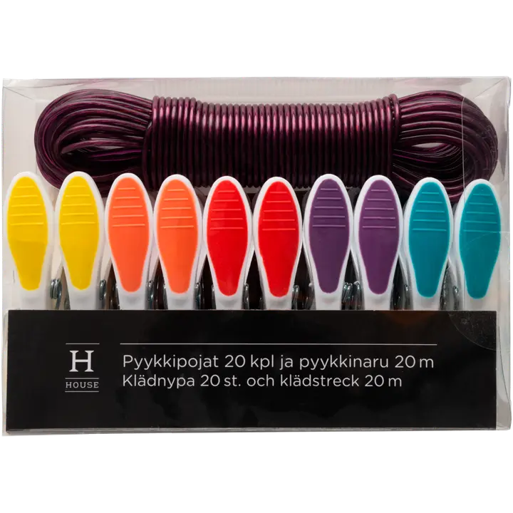 House pyykkipojat 20 kpl ja pyykkinaru 20 m